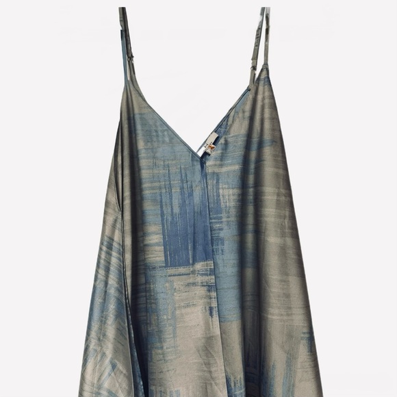 Halston Heritage Abstract Brushstroke Slip Dress Size L - Picture 6 of 8